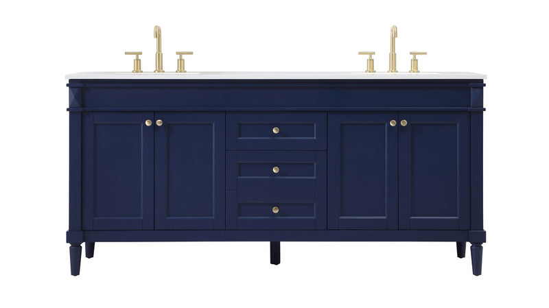 Elegant Lighting VF31872DBL Double Bathroom Vanity, Blue