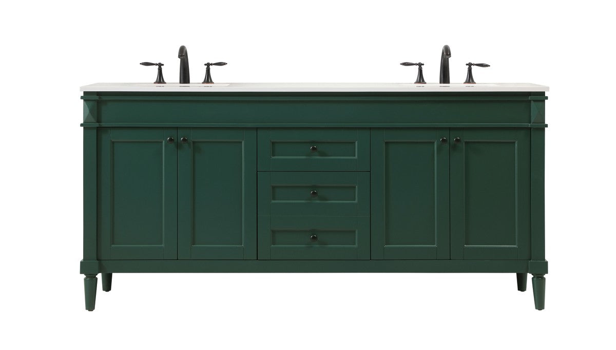 Elegant Lighting VF31872DGN Double Bathroom Vanity, Green
