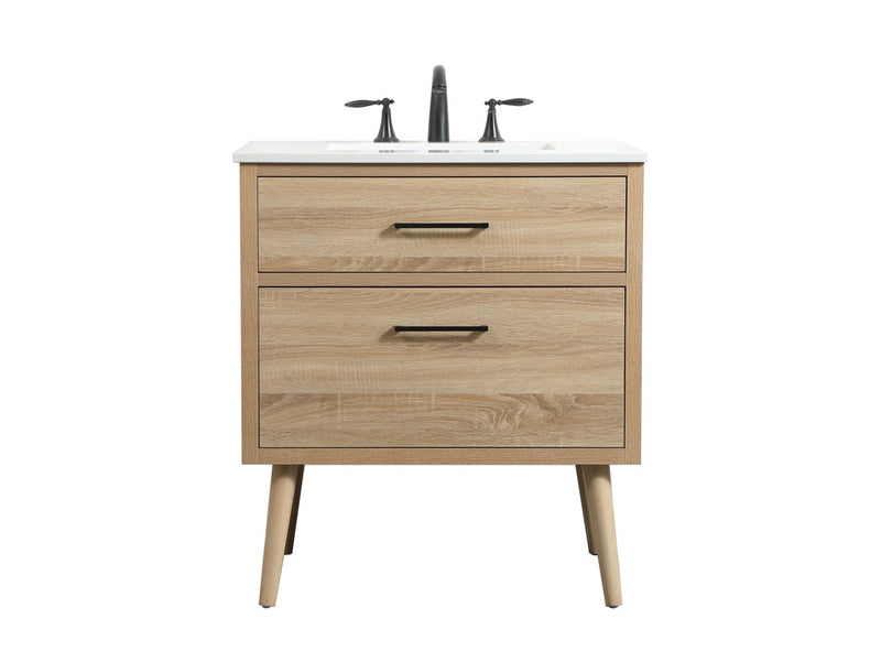 Elegant Lighting VF41030MW Single Bathroom Vanity, Mango Wood