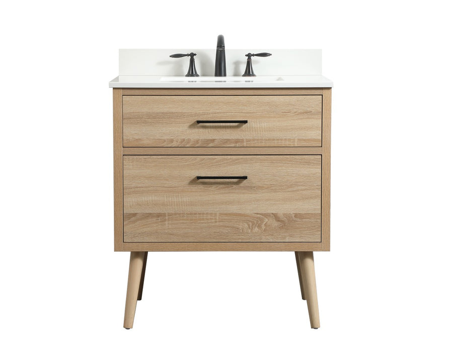 Elegant Lighting VF41030MW-BS Single Bathroom Vanity, Mango Wood