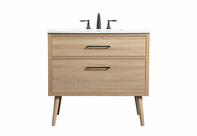 Elegant Lighting VF41036MW Single Bathroom Vanity, Mango Wood