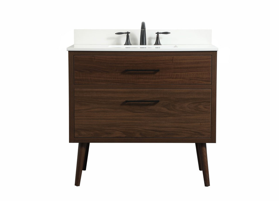 Elegant Lighting VF41036MWT-BS Single Bathroom Vanity, Walnut