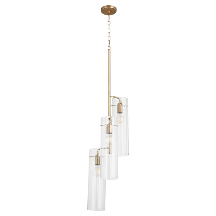 Cyan 11267 Three Light Pendant, Aged Brass