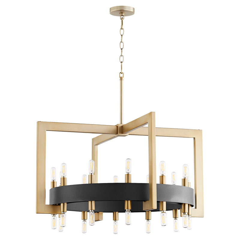 Cyan 11269 24 Light Chandelier, Noir / Aged Brass