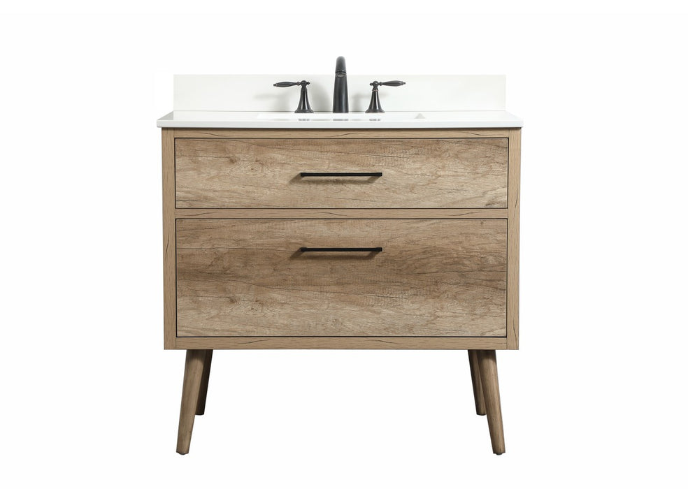Elegant Lighting VF41036NT-BS Single Bathroom Vanity, Natural Oak