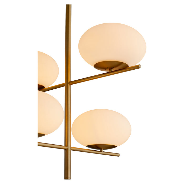 Cyan 11271 Four Light Chandelier, Aged Brass