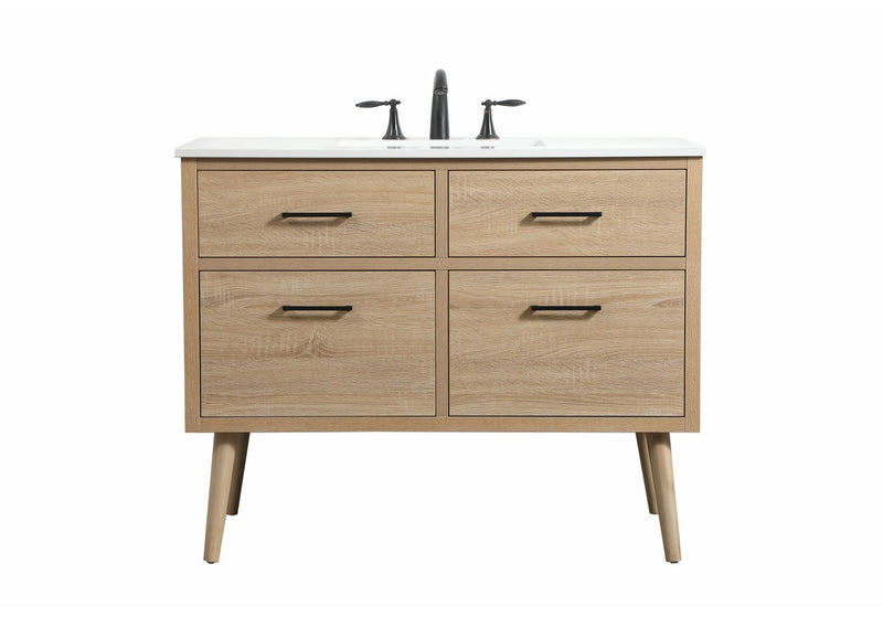 Elegant Lighting VF41042MW Single Bathroom Vanity, Mango Wood