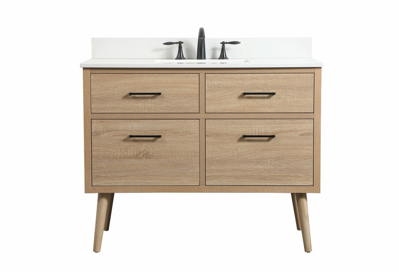Elegant Lighting VF41042MW-BS Single Bathroom Vanity, Mango Wood
