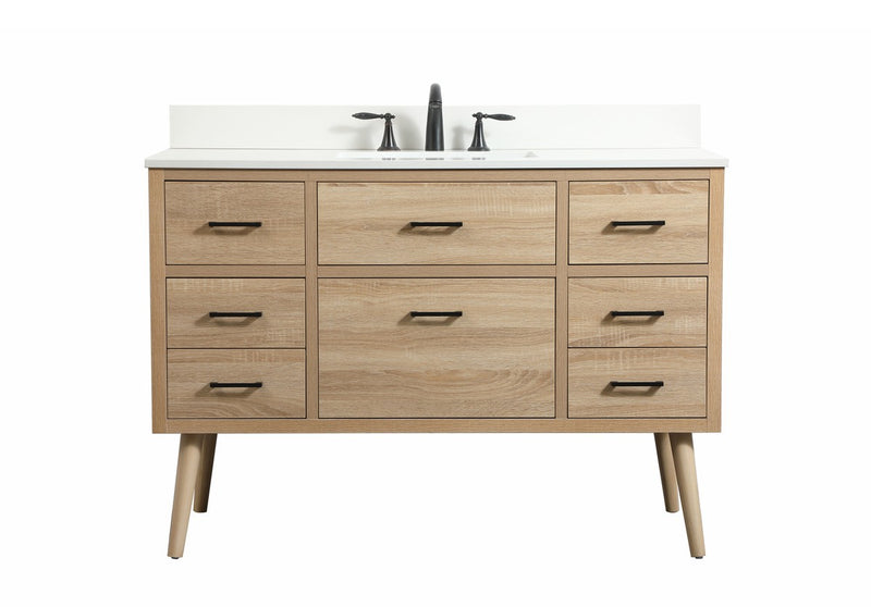 Elegant Lighting VF41048MW-BS Single Bathroom Vanity, Mango Wood