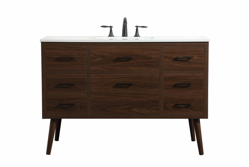 Elegant Lighting VF41048MWT Single Bathroom Vanity, Walnut