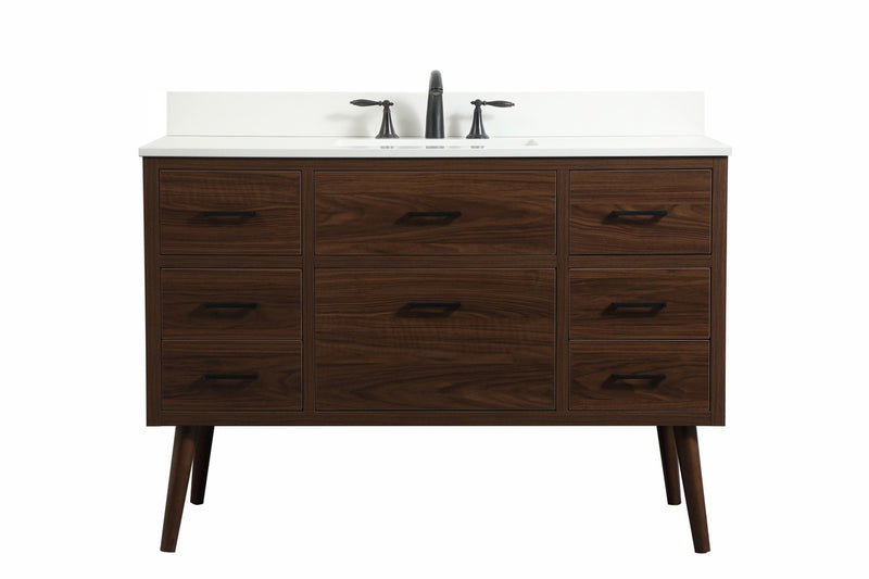 Elegant Lighting VF41048MWT-BS Single Bathroom Vanity, Walnut