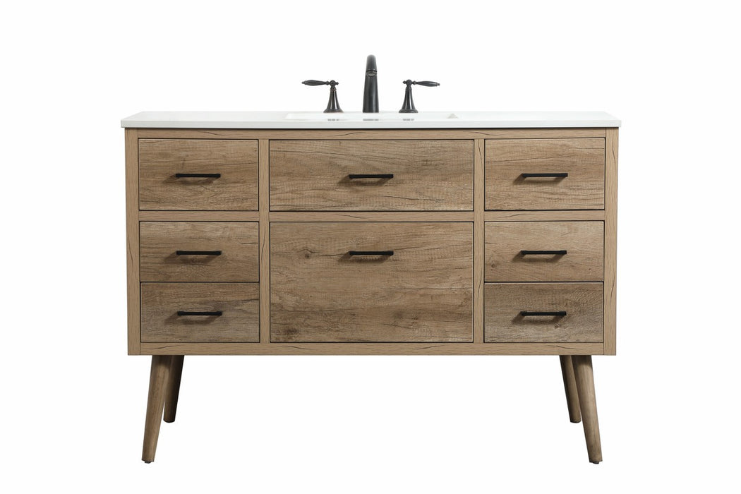 Elegant Lighting VF41048NT Single Bathroom Vanity, Natural Oak