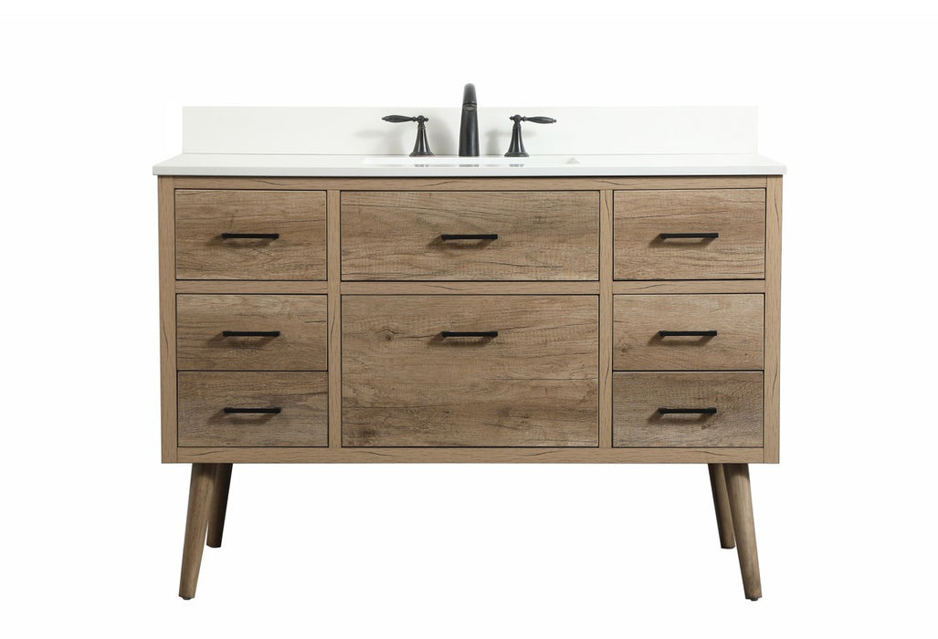Elegant Lighting VF41048NT-BS Single Bathroom Vanity, Natural Oak