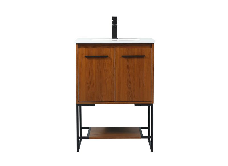 Elegant Lighting VF42524MTK Vanity Sink Set, Teak