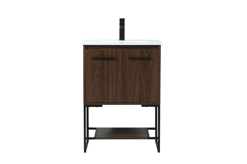 Elegant Lighting VF42524MWT Vanity Sink Set, Walnut