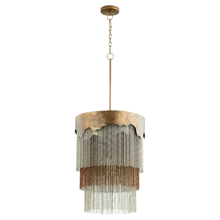 Cyan 11329 Three Light Pendant, Silver And Bronze