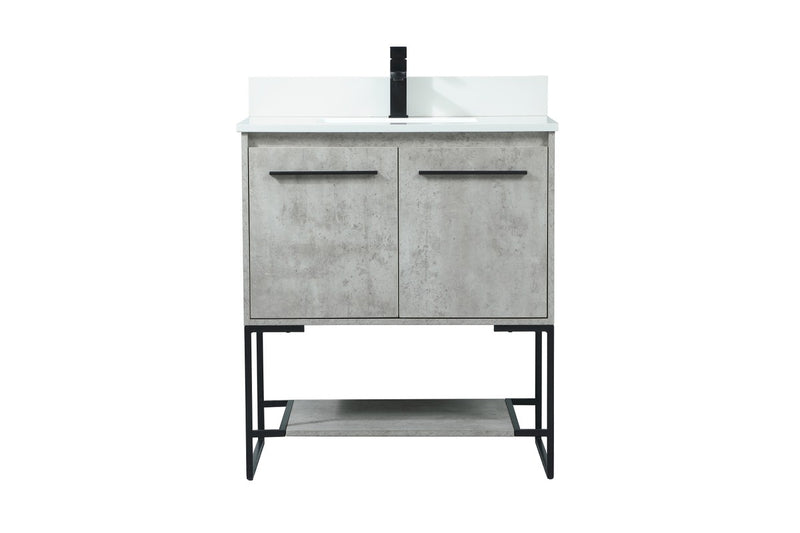 Elegant Lighting VF42530MCG-BS Vanity Sink Set, Concrete Grey