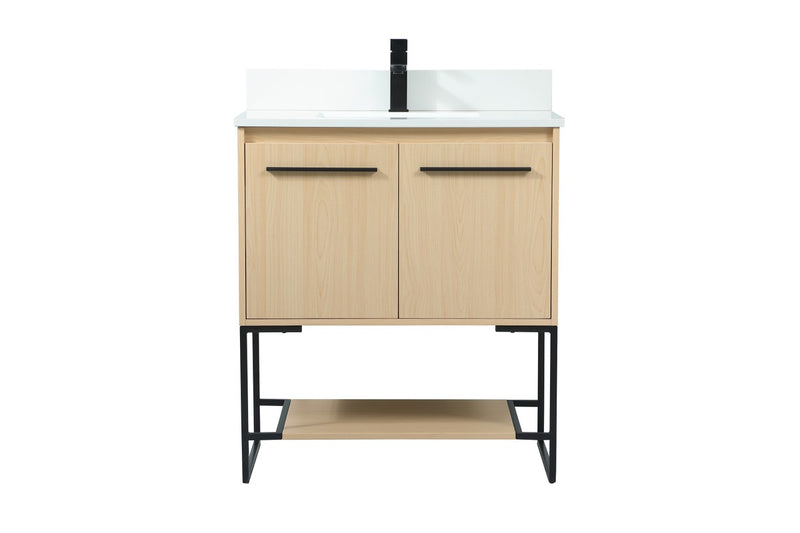 Elegant Lighting VF42530MMP-BS Vanity Sink Set, Maple