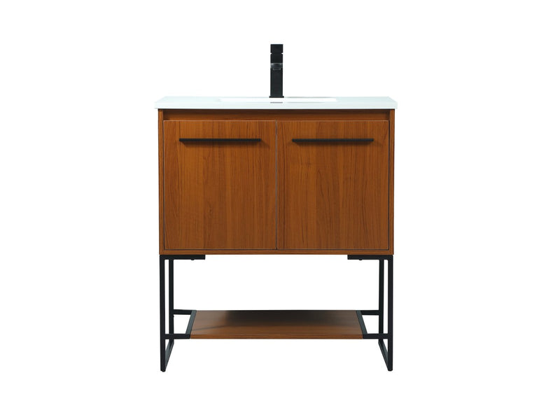 Elegant Lighting VF42530MTK Vanity Sink Set, Teak