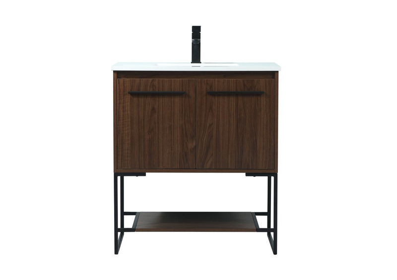Elegant Lighting VF42530MWT Vanity Sink Set, Walnut