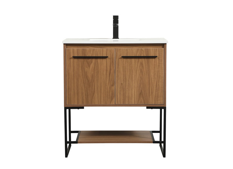 Elegant Lighting VF42530WB Single Bathroom Vanity, Walnut Brown