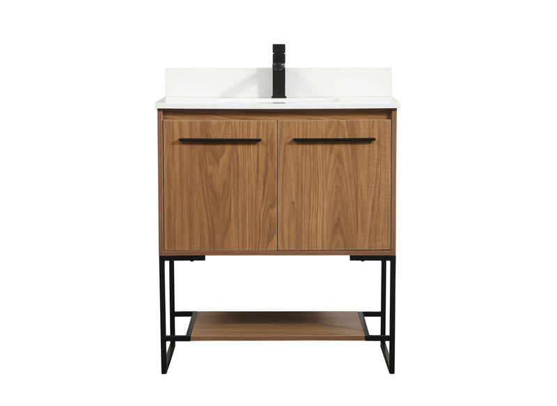 Elegant Lighting VF42530WB-BS Single Bathroom Vanity, Walnut Brown