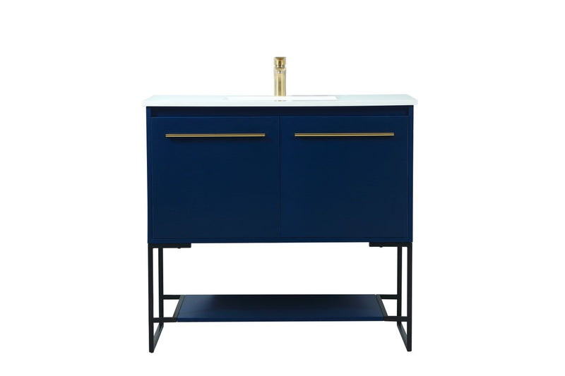 Elegant Lighting VF42536MBL Vanity Sink Set, Blue