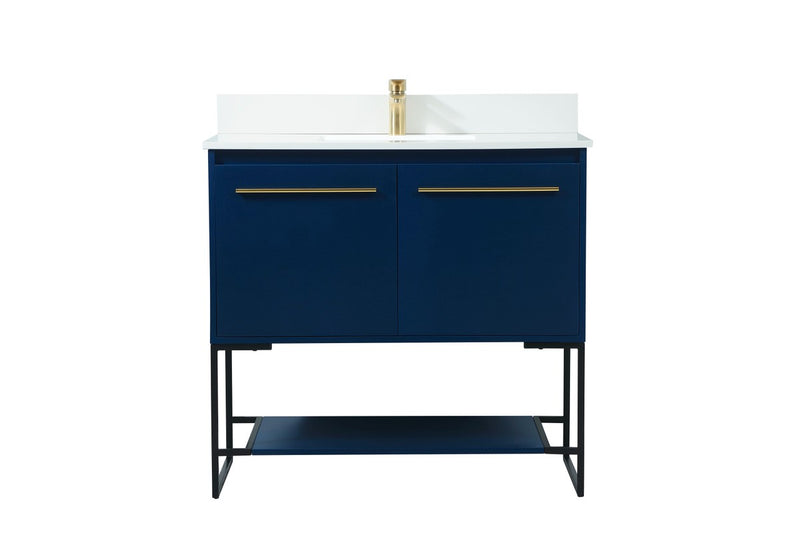 Elegant Lighting VF42536MBL-BS Vanity Sink Set, Blue