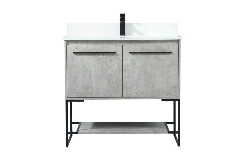 Elegant Lighting VF42536MCG-BS Vanity Sink Set, Concrete Grey
