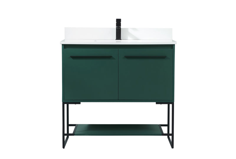 Elegant Lighting VF42536MGN-BS Vanity Sink Set, Green