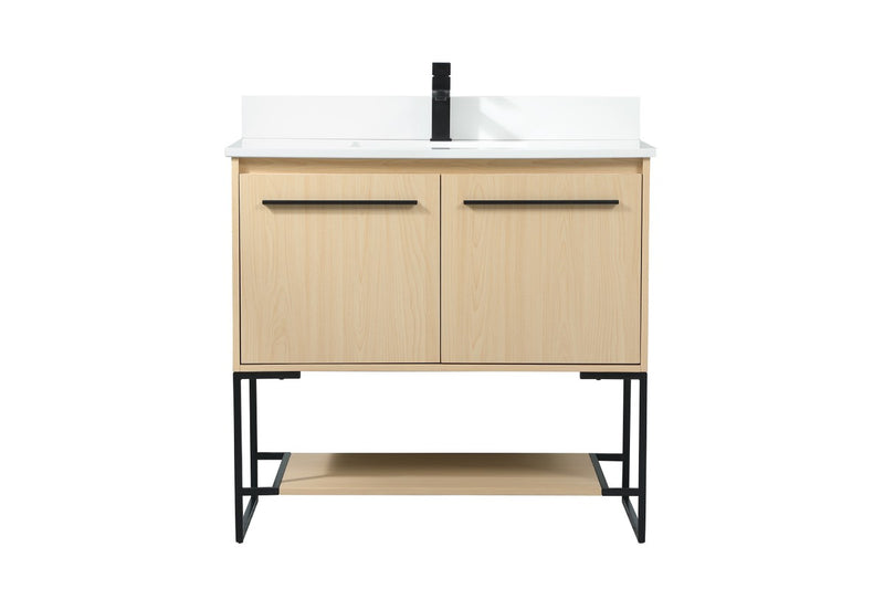 Elegant Lighting VF42536MMP-BS Vanity Sink Set, Maple