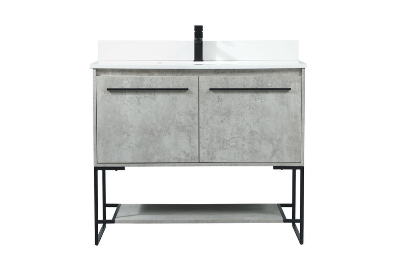 Elegant Lighting VF42540MCG-BS Vanity Sink Set, Concrete Grey