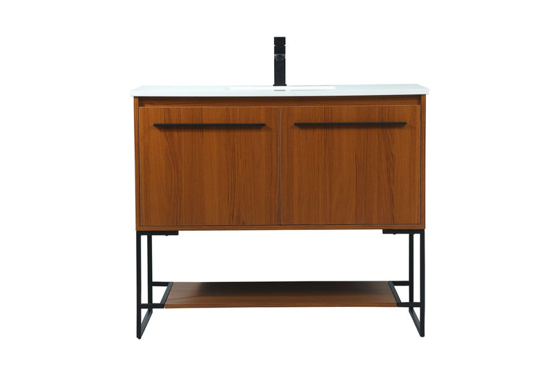 Elegant Lighting VF42540MTK Vanity Sink Set, Teak