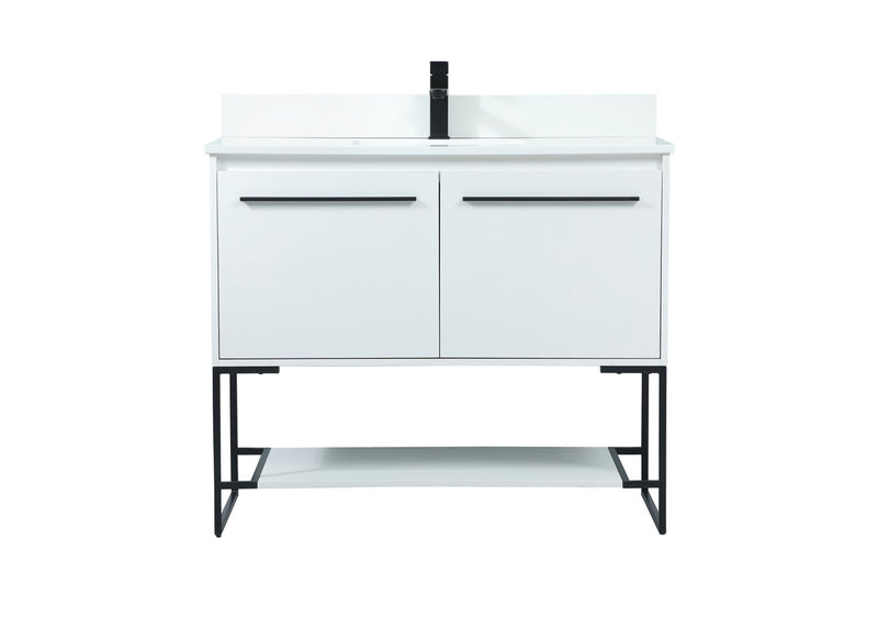 Elegant Lighting VF42540MWH-BS Vanity Sink Set, White