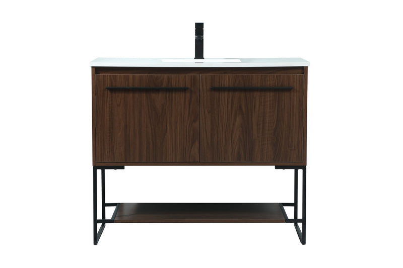 Elegant Lighting VF42540MWT Vanity Sink Set, Walnut