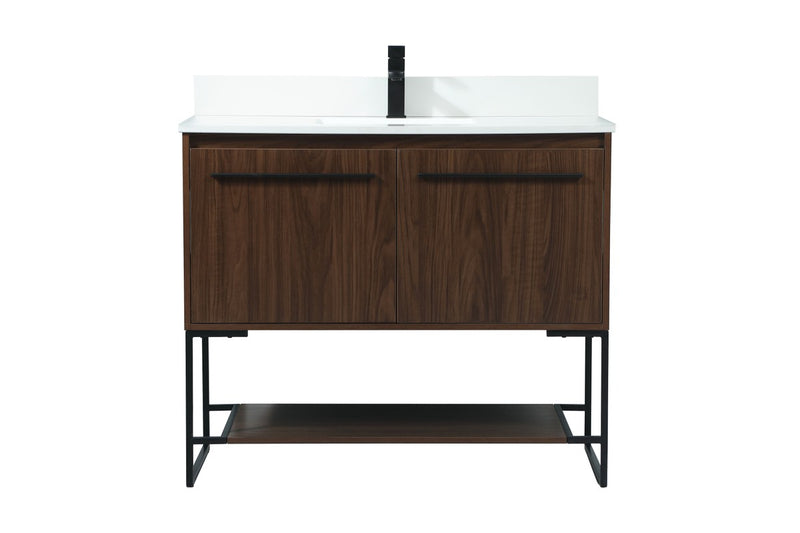 Elegant Lighting VF42540MWT-BS Vanity Sink Set, Walnut