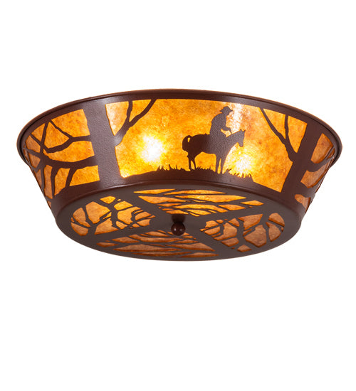 Meyda Tiffany 107593 Four Light Flushmount, Rust