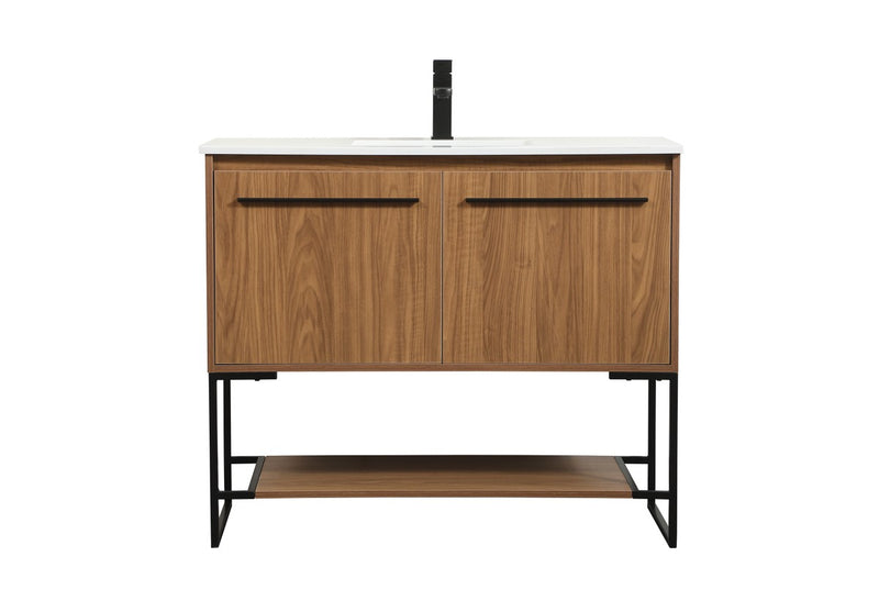 Elegant Lighting VF42540WB Single Bathroom Vanity, Walnut Brown