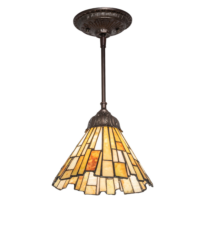 Meyda Tiffany 109194 One Light Mini Pendant, Mahogany Bronze