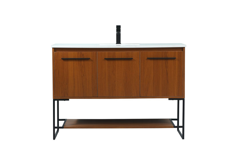 Elegant Lighting VF42548MTK Vanity Sink Set, Teak