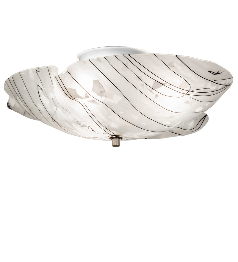 Meyda Tiffany 114155 Three Light Flush Mount, Nickel