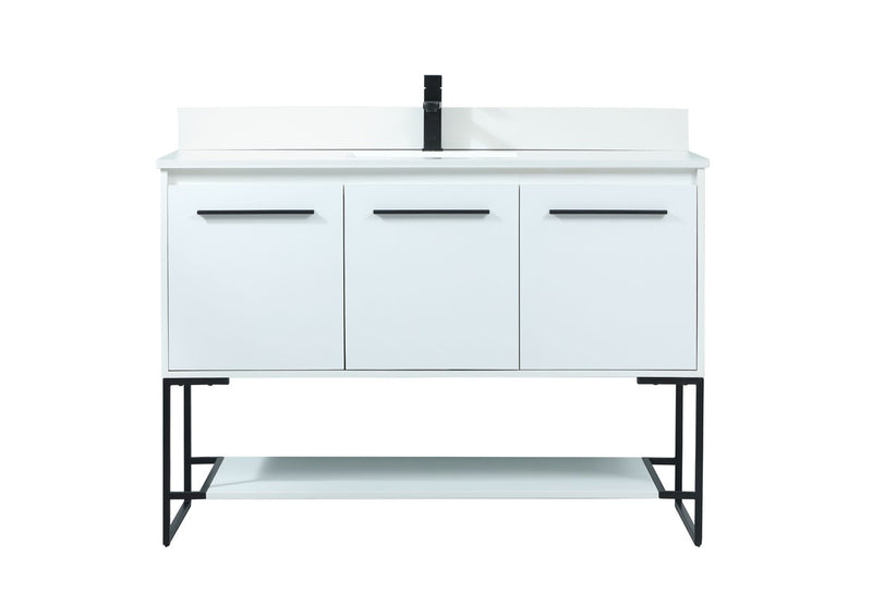 Elegant Lighting VF42548MWH-BS Vanity Sink Set, White