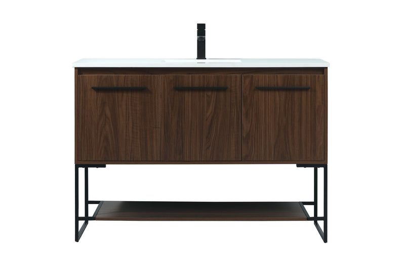 Elegant Lighting VF42548MWT Vanity Sink Set, Walnut