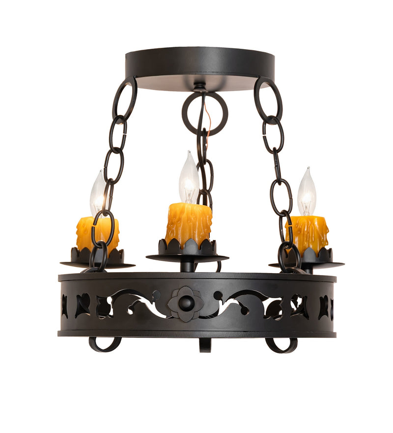 Meyda Tiffany 115176 Three Light Chandelier, Blackwash