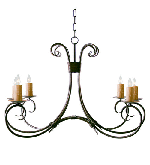 Meyda Tiffany 115240 Six Light Chandelier, Rusty Nail