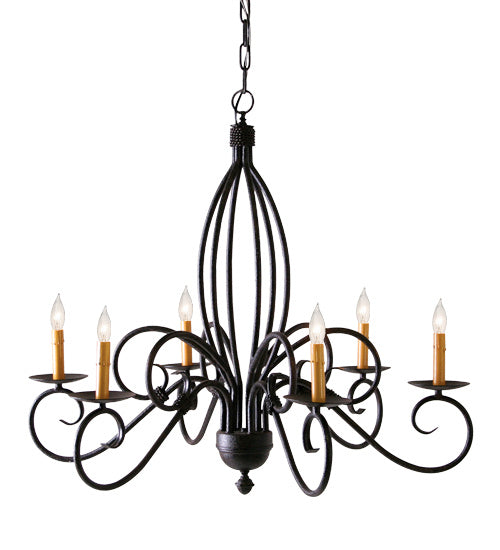 Meyda Tiffany 115286 Six Light Chandelier, Chestnut