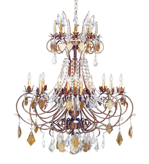 Meyda Tiffany 115456 16 Light Chandelier, Pompeii Gold