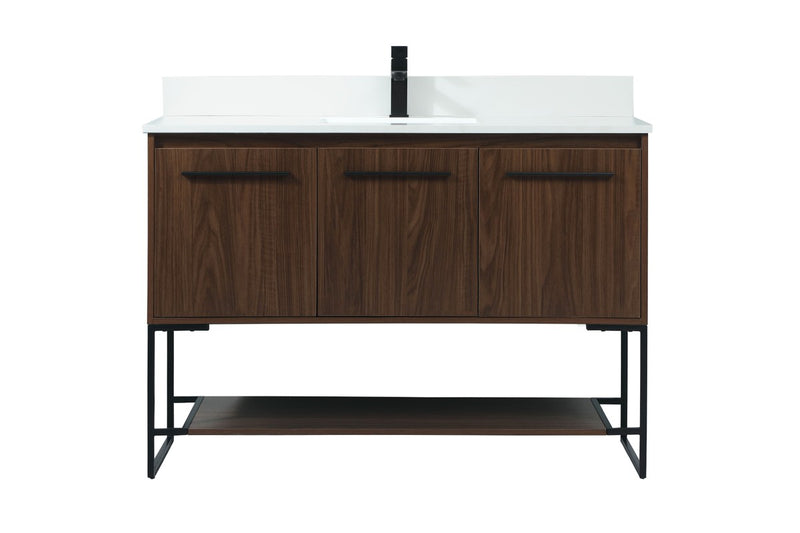 Elegant Lighting VF42548MWT-BS Vanity Sink Set, Walnut