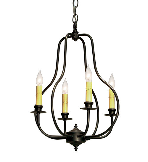 Meyda Tiffany 115627 Four Light Chandelier, Blackwash