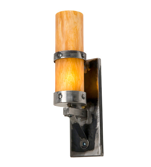 Meyda Tiffany 115723 One Light Wall Sconce, Satin Clear Steel